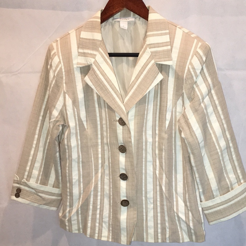 Dressbarn Striped Blazer Jacket Women’s Size Small